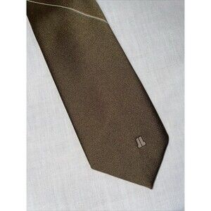Lanvin Men’s Dress Tie Size 54” Brown 100% Silk Formal Business City